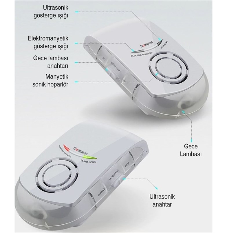 Dualpest AN-A633 Ultrasonik Fare, Haşere, Sinek, Böcek Kovucu