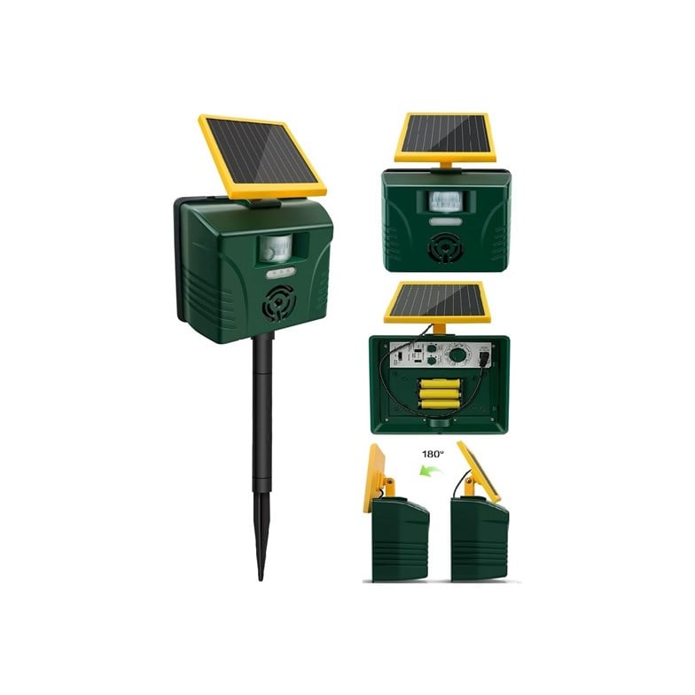 Dualpest An-B040 Güneş Enerjili ve Pilli Kedi Köpek Kuş Tilki Sansar Domuz Tavşan Kovucu