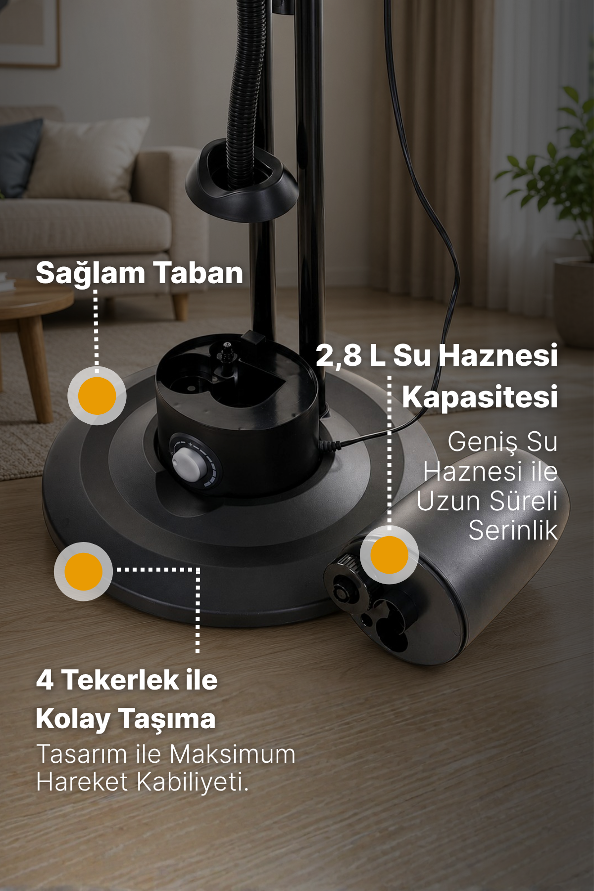 Dlc TSP40-RC Bakır Motor Uzaktan Kumandalı Buharlı Vantilatör Ayaklı Vantilatör 