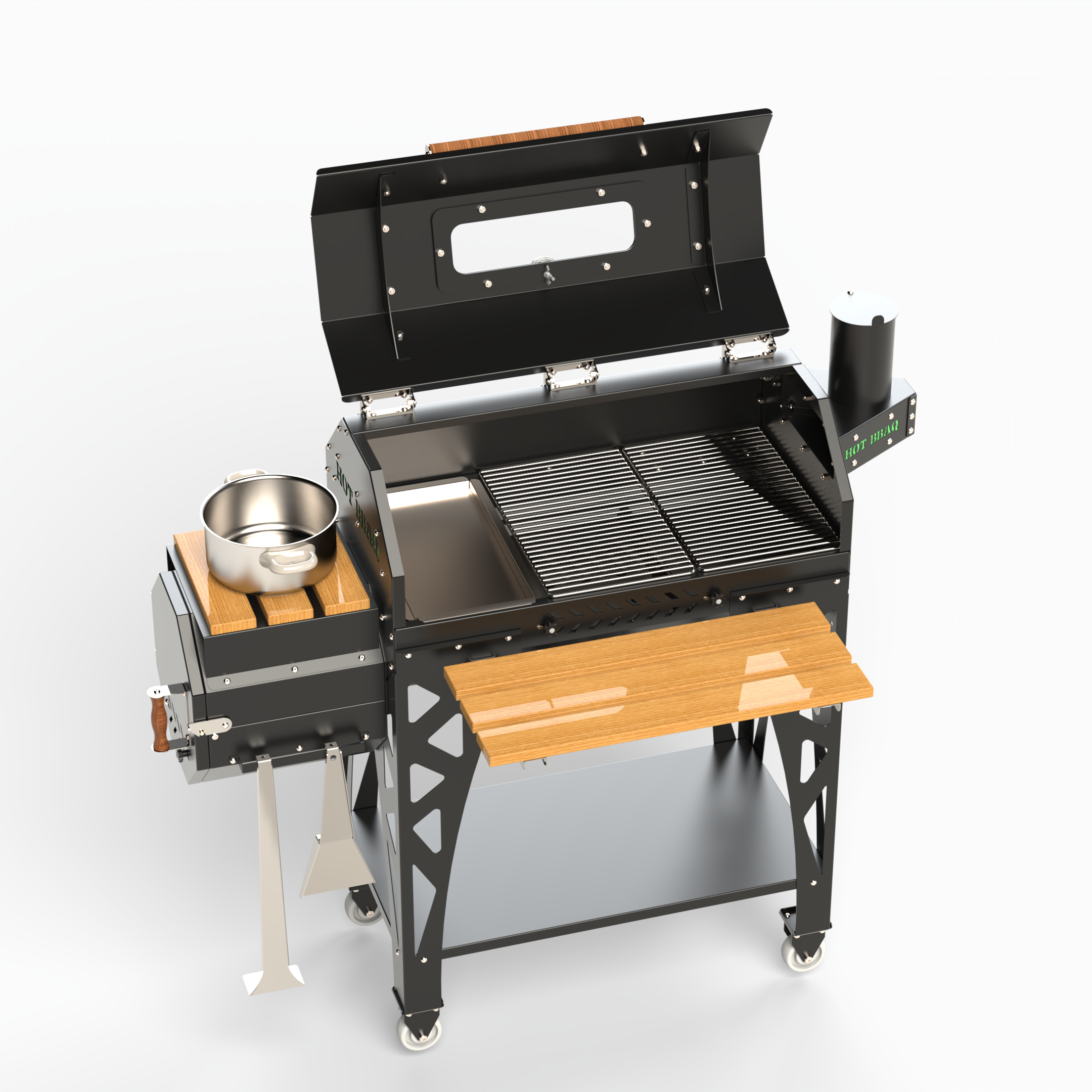 Hotbbaq Hot Quartz Long Plus 74cm Smoker Camlı Barbekü Mangal