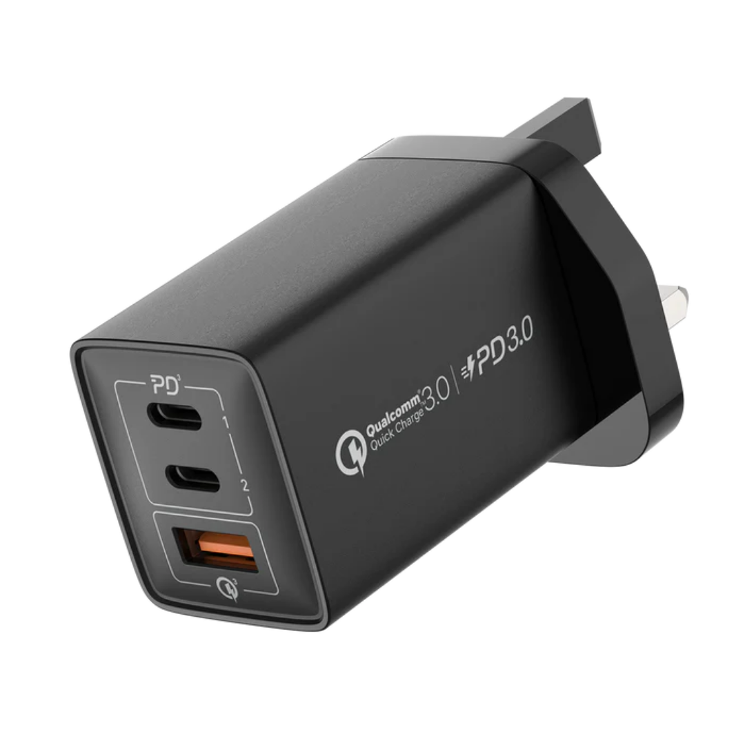 Momax OnePlug 3-Port GaN 67W Şarj Cihazı Siyah
