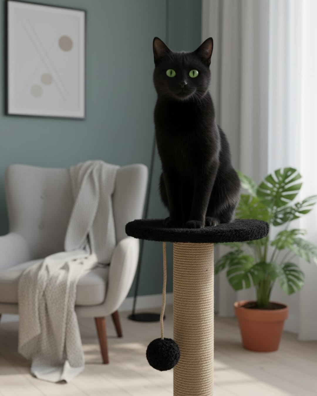 Reyo Pet Stepli Kedi Tırmalama Tahtası Siyah