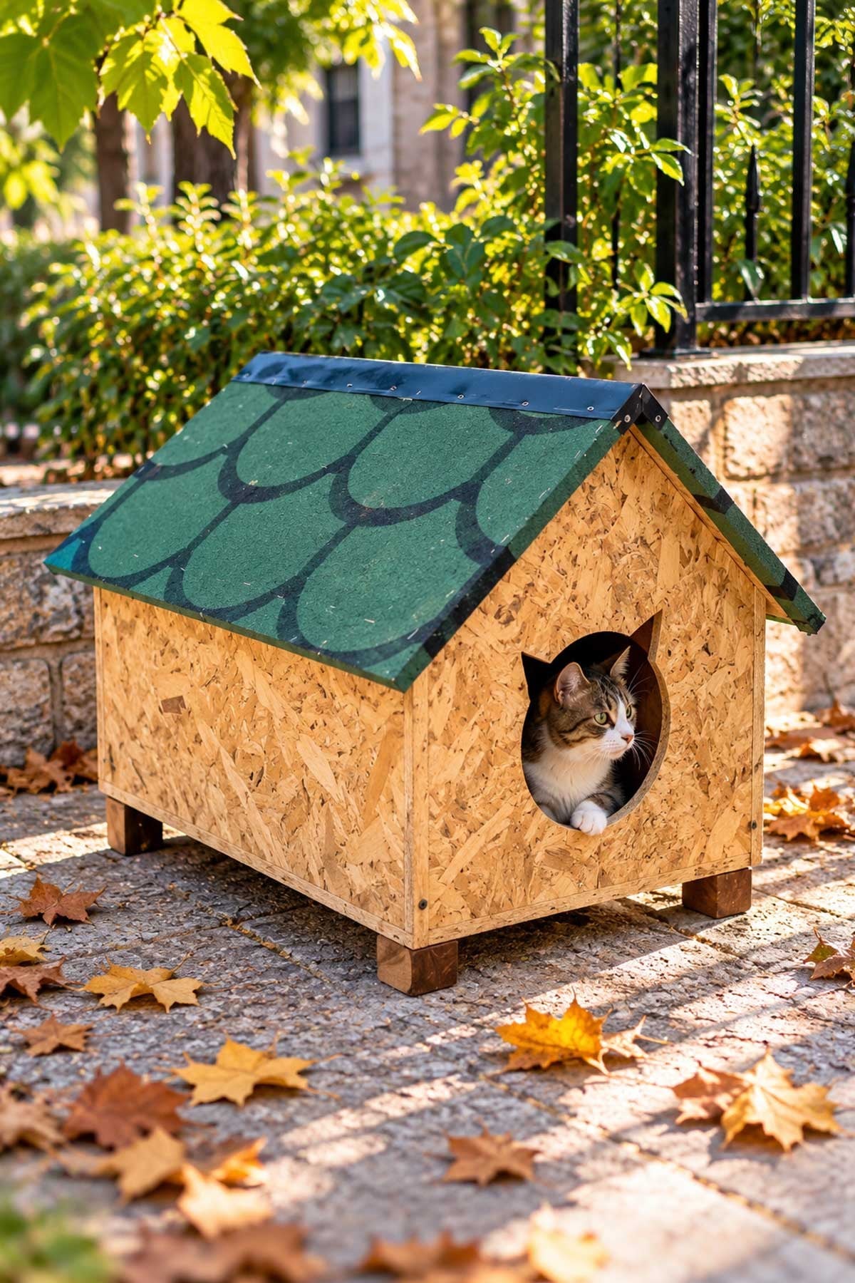 Msay 30x40x50cm Orta Boy Yetişkin Kedi Evi, Sokak Canları için Kedi Barınağı, Yağmur ve Rüzgara Dayanıklı Kedi Yuvası (Demonte Gönderim)