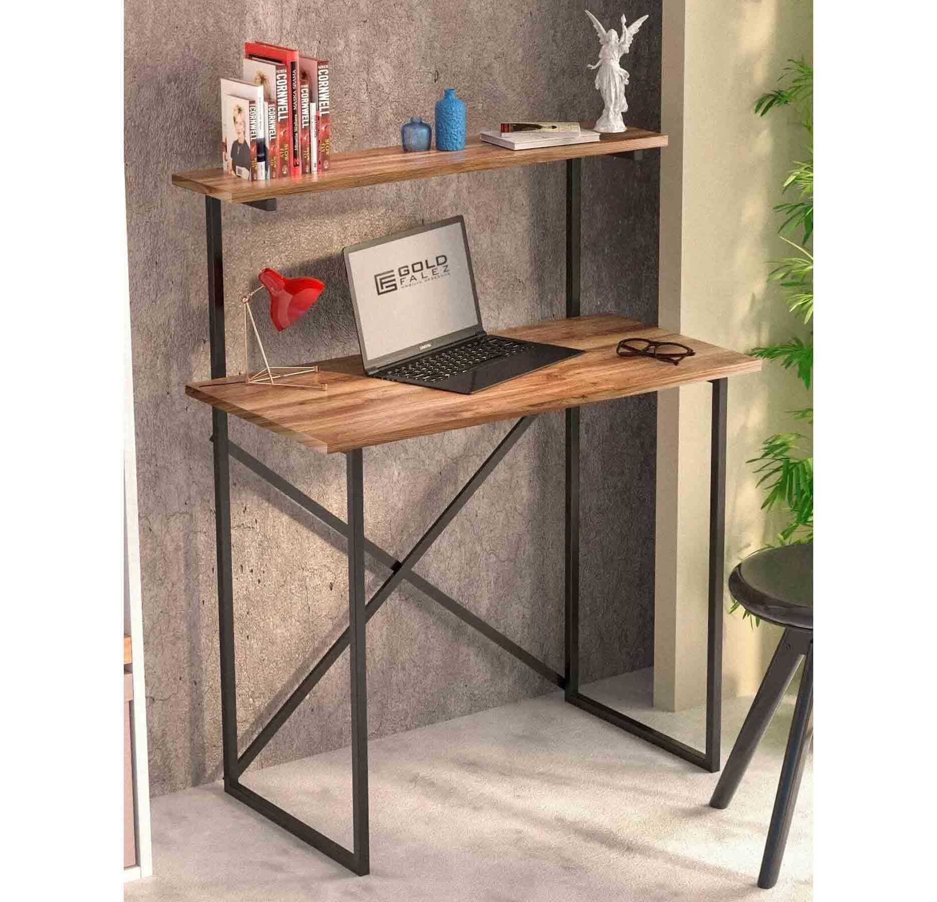 Reyo Çalışma Masası Kitaplıklı, Bilgisayar Masası, Ofis Masası Ceviz