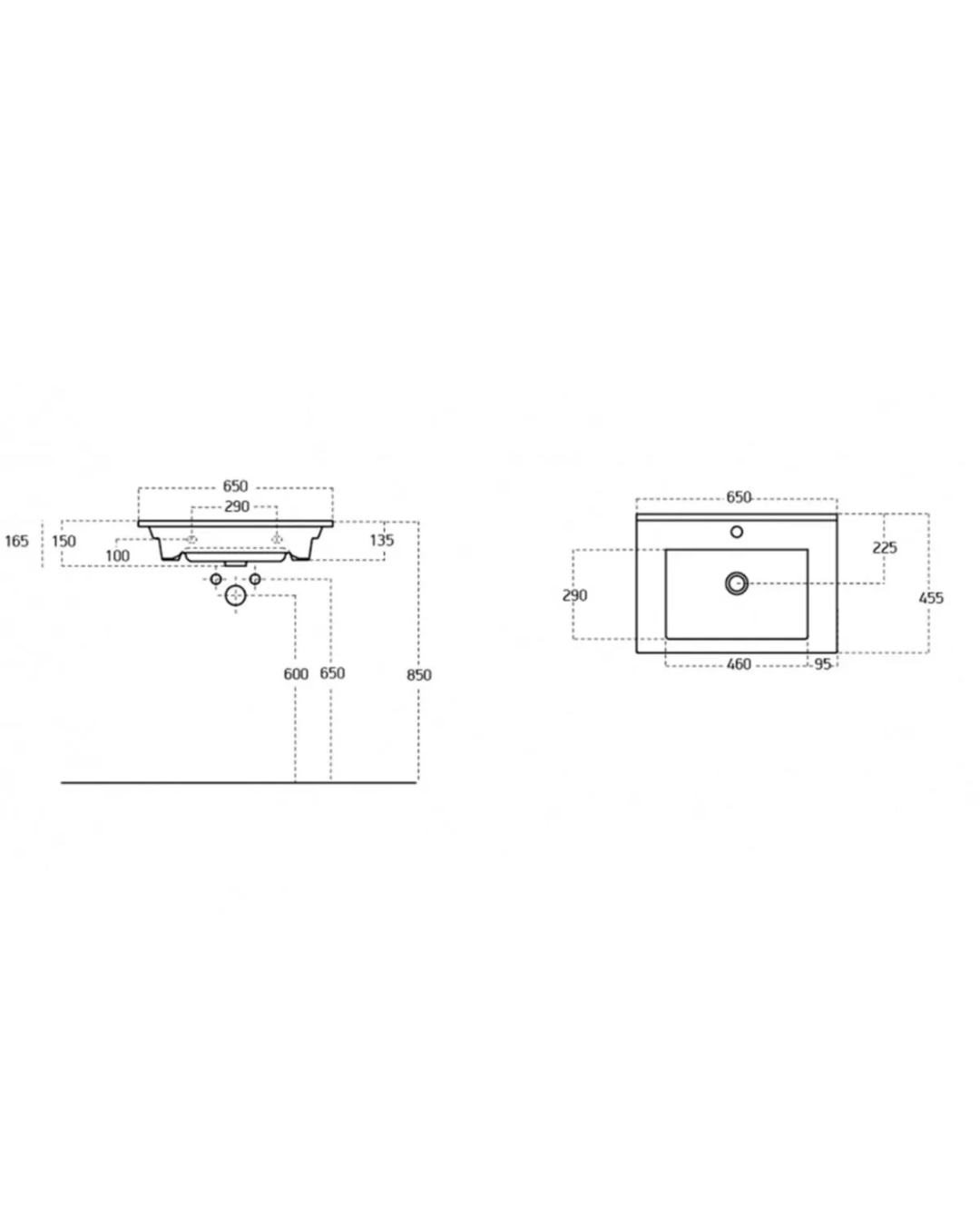 Roomart Al3 Ayaksız 2 Kapaklı Lavabolu Mdf 65 Cm Banyo Dolabı Aynalı Üst Dolabı Mat Beyaz