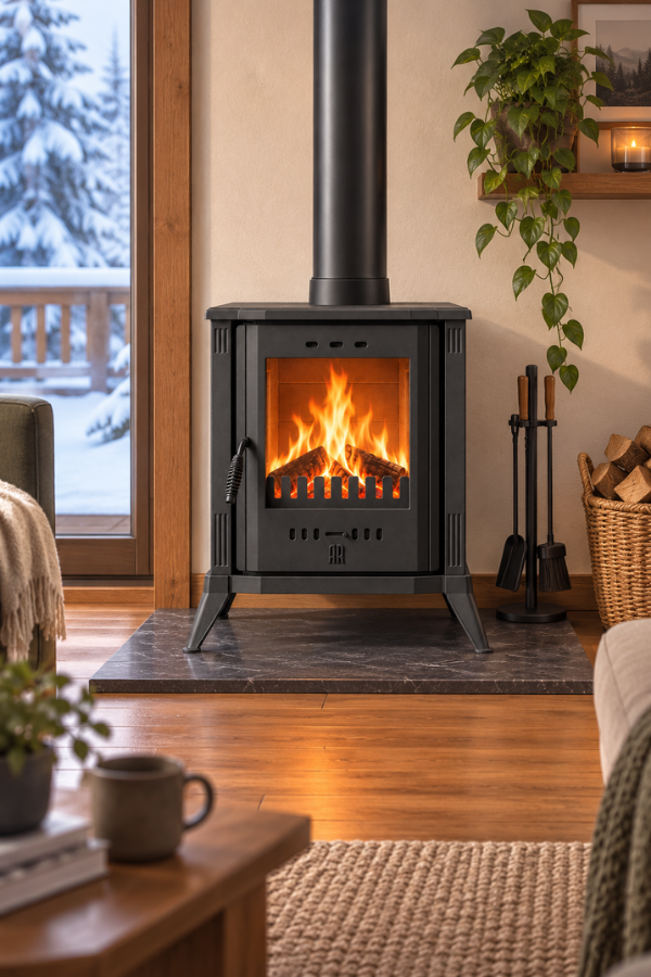 Reyo Stove Sisam Camlı Mini Döküm Soba