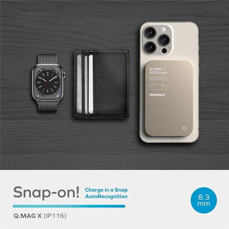 Momax  Titanium Wireless Kablosuz Powerbank 5000mAh MagSafe Uyumlu
