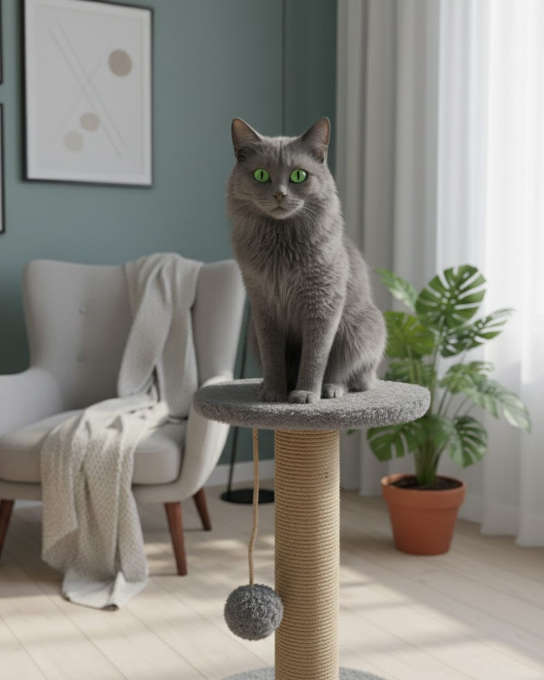Reyo Pet Stepli Kedi Tırmalama Tahtası Gri