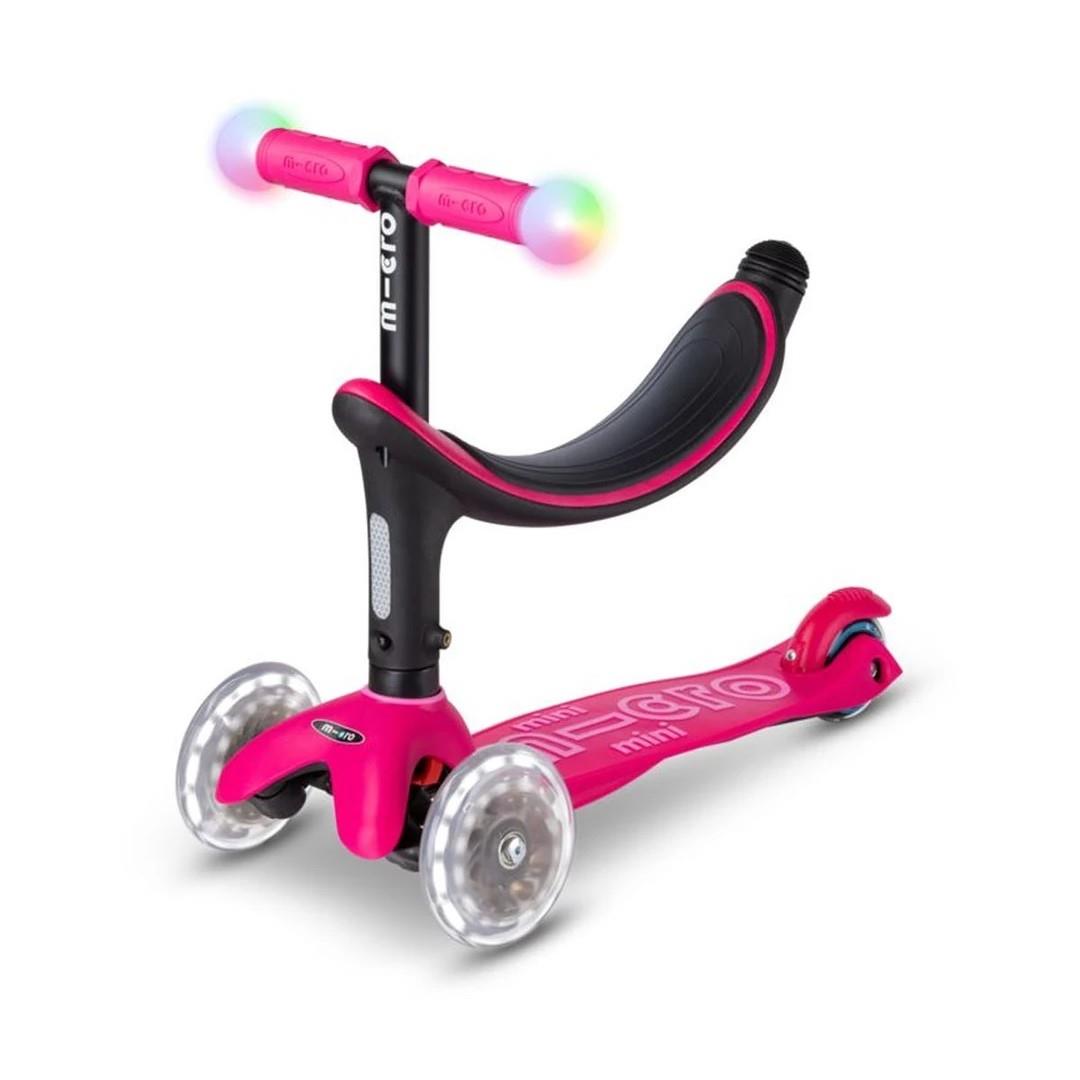 Micro Mini2Grow Deluxe Magic 3 Tekerlekli Scooter LED Pink