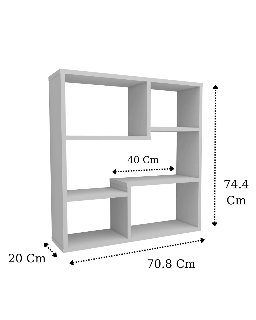 Enda Home Myra09 5 Bölmeli Modern Duvar Rafı, Mutfak Rafı Mat Beyaz