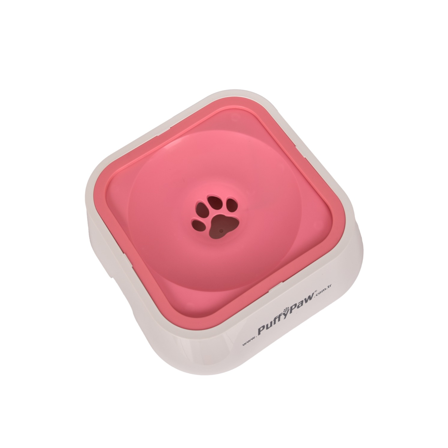 Puffy Paw Yeni Nesil Kedi & Köpekler için Sıçramaya Karşı Korunan Su Kabı Pembe