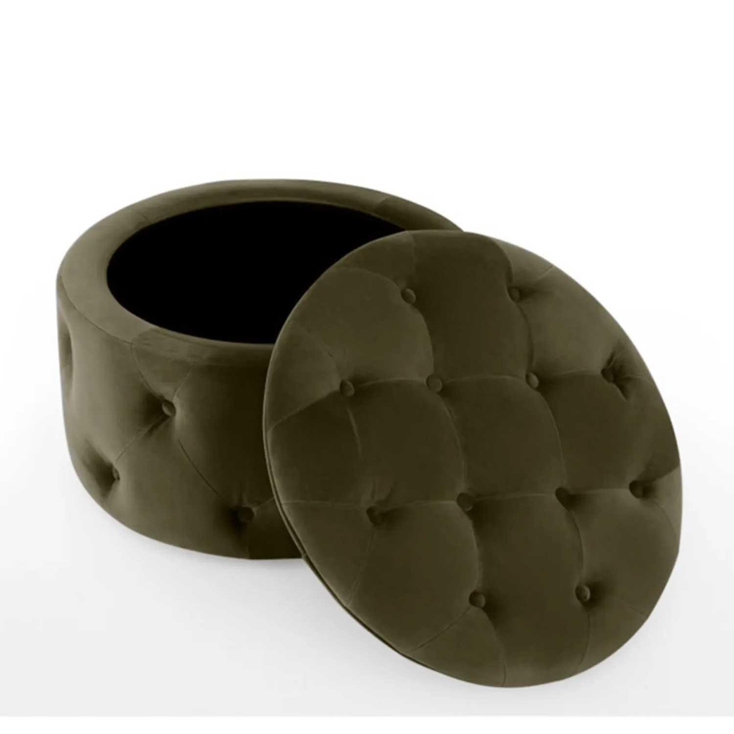 Rengev Duru Oval Puf Sandıklı Antrasit