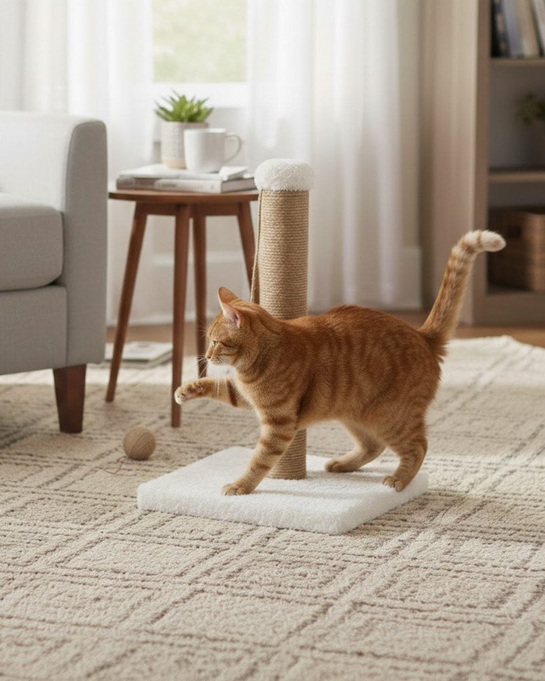 Reyo Pet Kedi Tırmalama Tahtası Beyaz 42 cm
