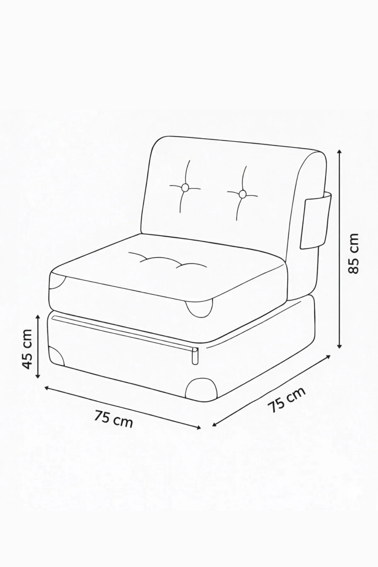Pufymax Comfort Minder Koltuk Modüler Yer Koltuğu Sırt Destekli Oturma Minderi 75x75x85cm Yıkanabilir Fermuarlı Yeşil/Desenli 