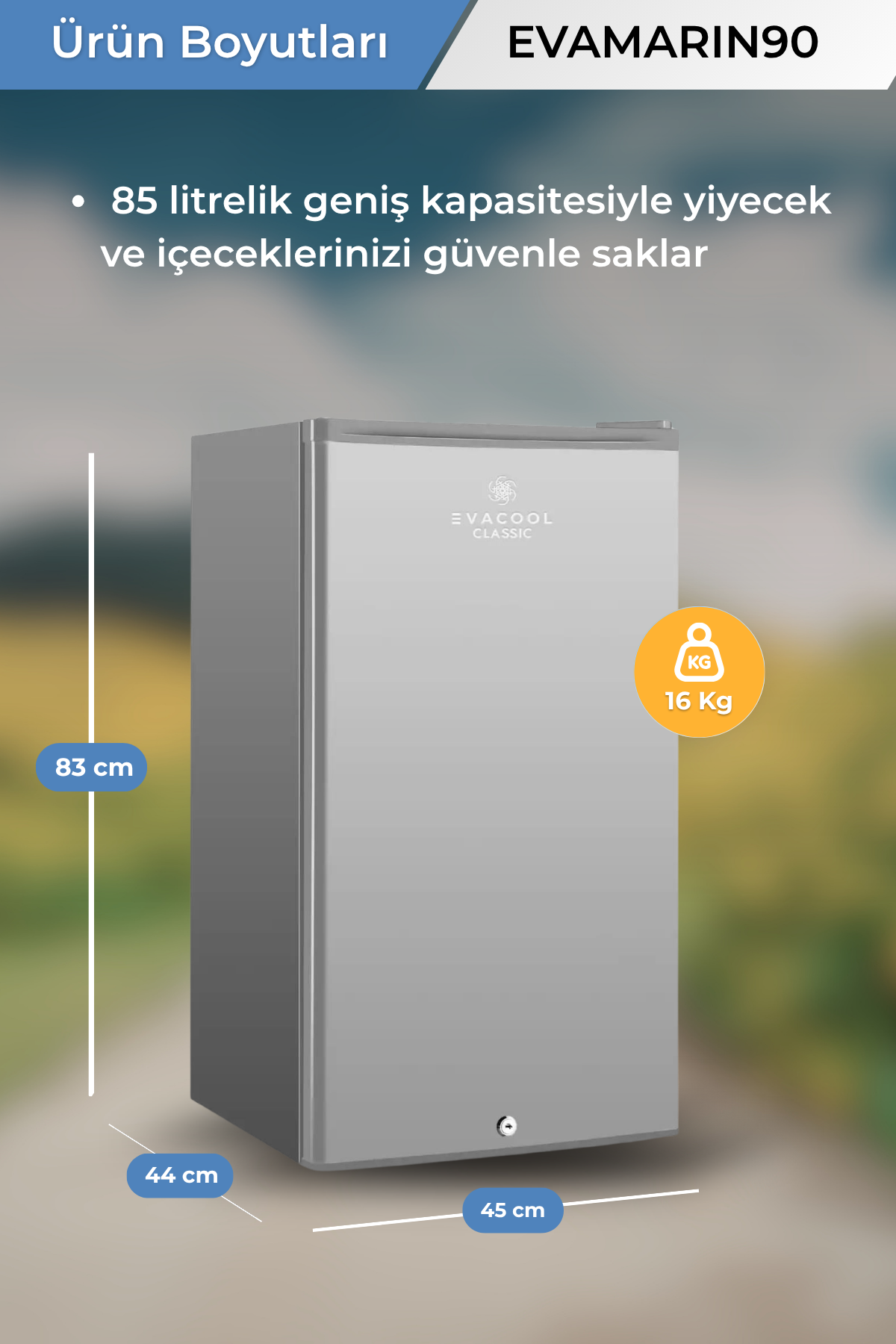 Evacool EVAMARIN90 Silver 12/24v 90 Litre Dağ Evi Tekne Karavan Buzdolabı