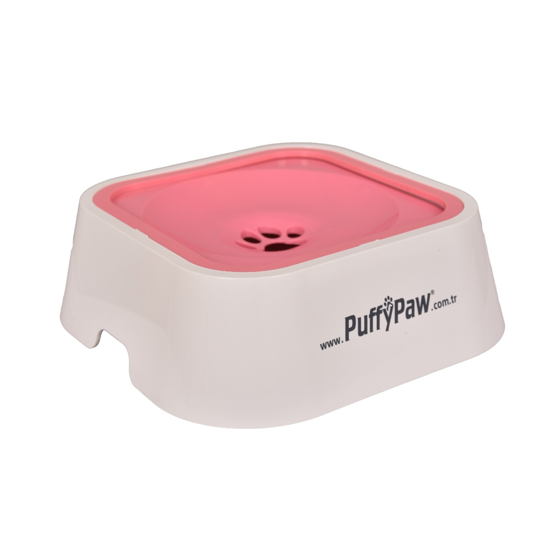 Puffy Paw Yeni Nesil Kedi & Köpekler için Sıçramaya Karşı Korunan Su Kabı Pembe