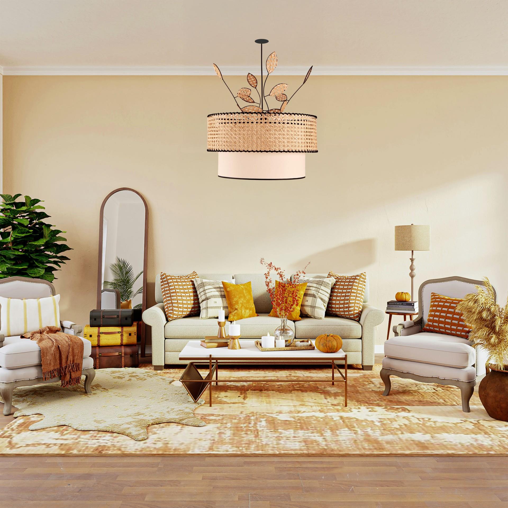 Mylamp Yaprak Doğal Hazeran Avize 50x30x55 cm