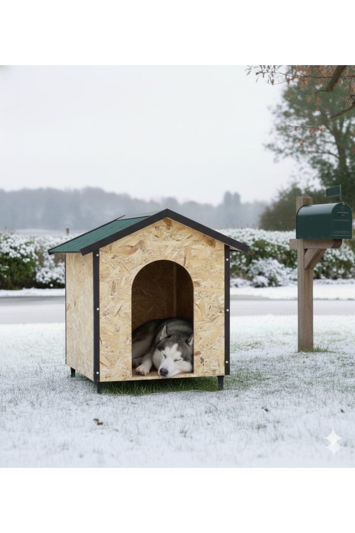 Msay Büyük Boy Köpek Evi, Sıcak ve Soğuya Dayanıklı Köpek Kulübesi OSB Ahşap Şıngıl Çatılı 70x90x100 cm (Demonte Gönderim)