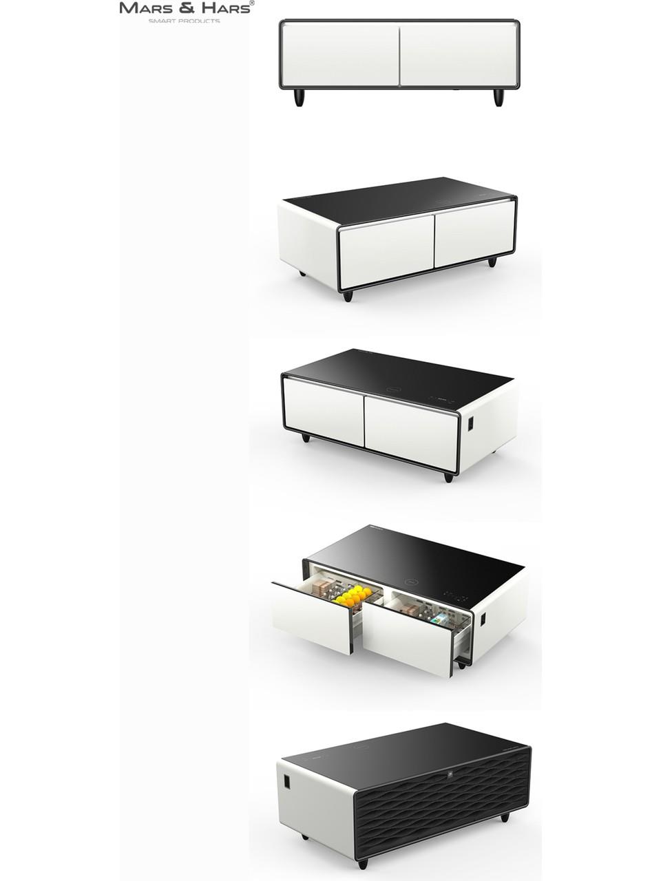 Mars&Hars SCT135B Kompresörlü Akıllı Sehpa Buzdolabı Bluetooth Haparlör-Beyaz Renk