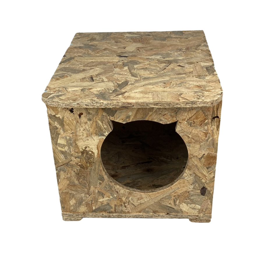 Melada Kedi Evi Dış Ortam Uygun Ahşap Kedi Evi OSB 45x35x34 cm
