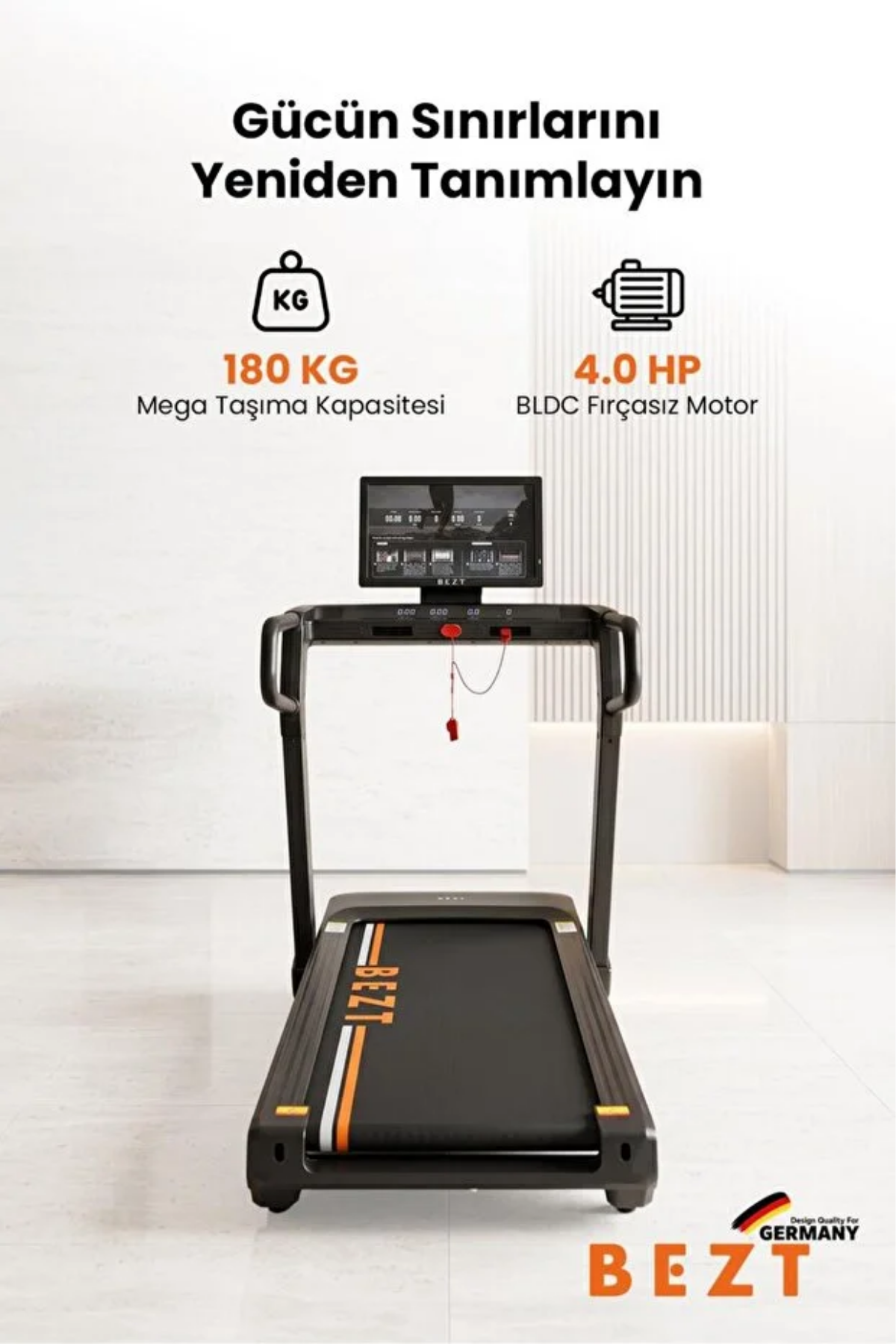 Bezt BZT-SPR700 Run Smart Ultra 4 HP Ekranlı Koşu Bandı (180 kg Kapasite / Telefon Yansıtmalı LED)
