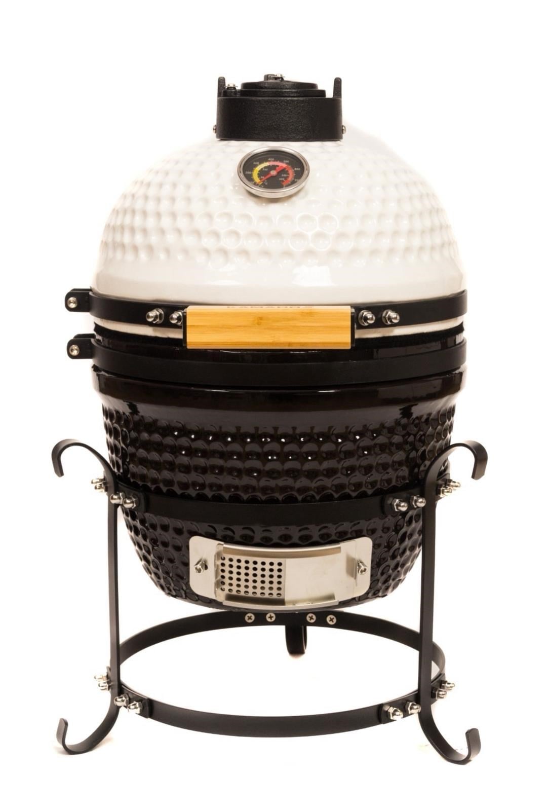 Kamados 13inç 32cm Siyah-Beyaz Seramik Barbekü Mangal Fırın