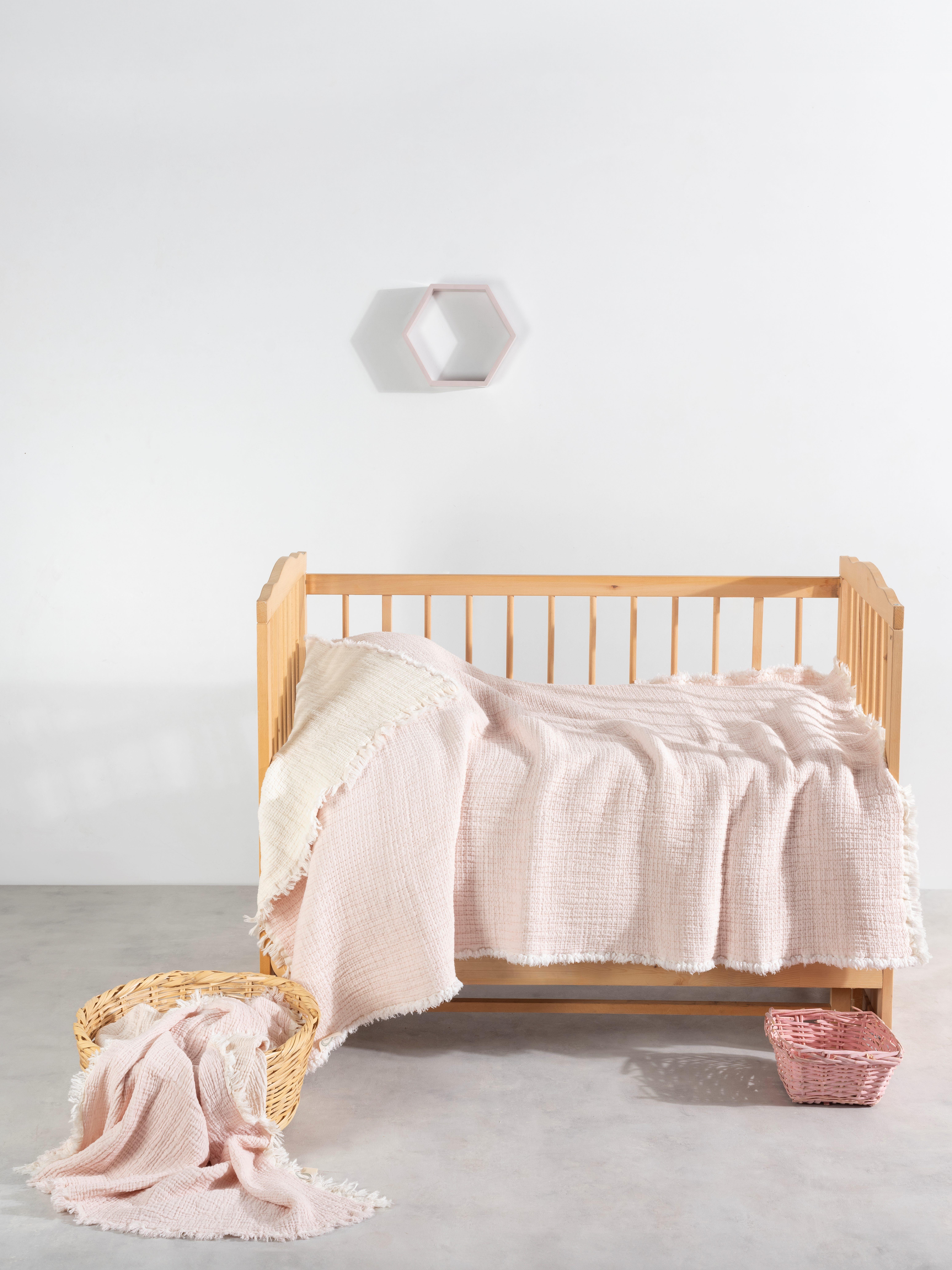 Mylasa Home Müslin Bebek Yorganı 100x150cm Pudra