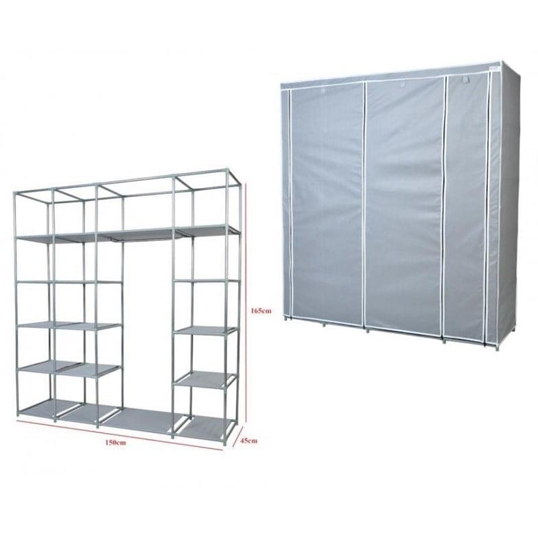 Prado Stark Xtra Çift Yandan Raflı Çelik Profilli Bez Dolap Gri