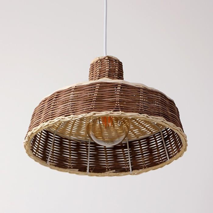 Mylamp Merve Krem & Kahverengi 34x22cm Rattan Sarkıt Lamba