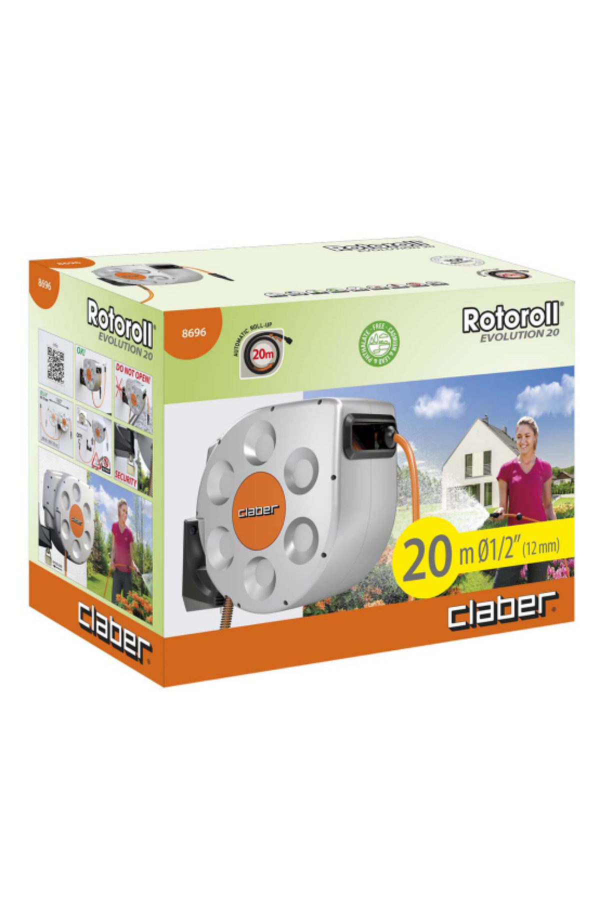 Claber 8696 Rotoroll 20 m Hortumlu Hortum Makarası