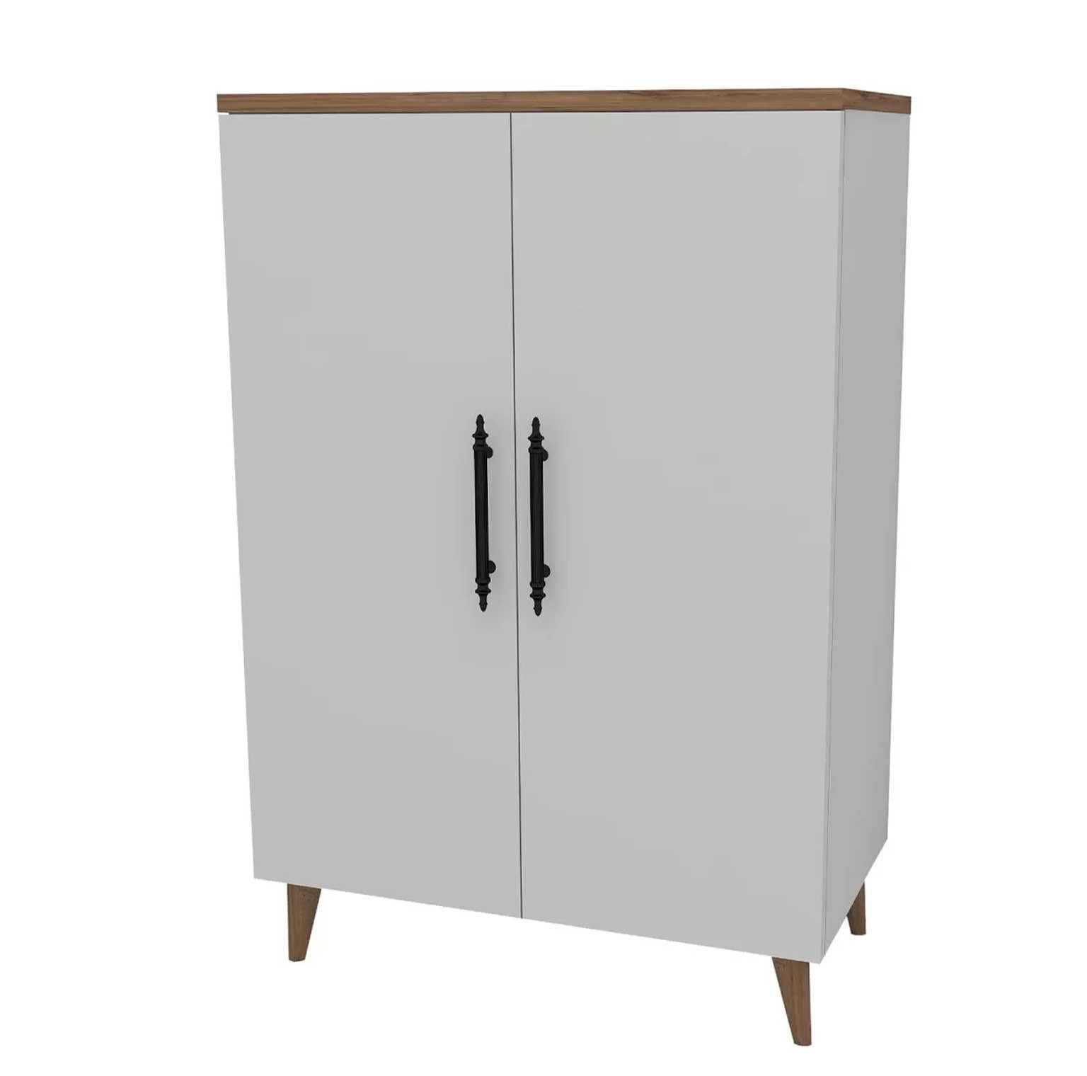Enda Home 3 Raflı 2 Kapaklı Çok Amaçlı Dolap Beyaz - Atlantik Çam