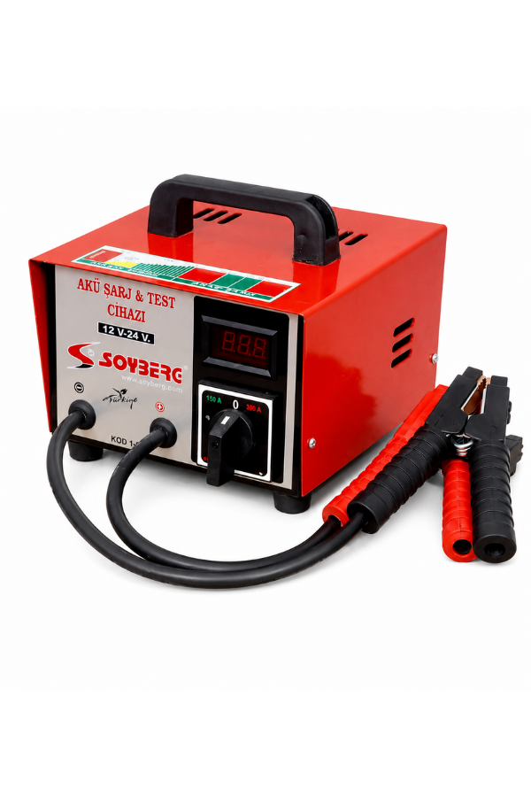 Soyberg 125A 12V 24V 300A Şalterli LED Ekranlı Akü Test Cihazı