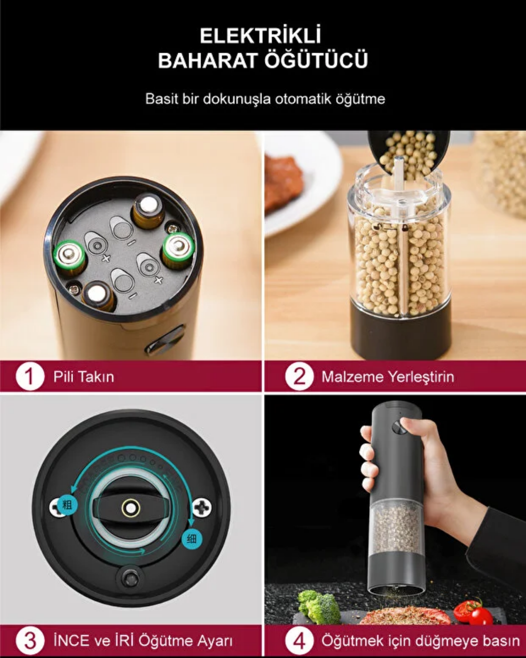 Neutron NTL-PG-03 Elektrikli Tekli Baharat Öğütücü