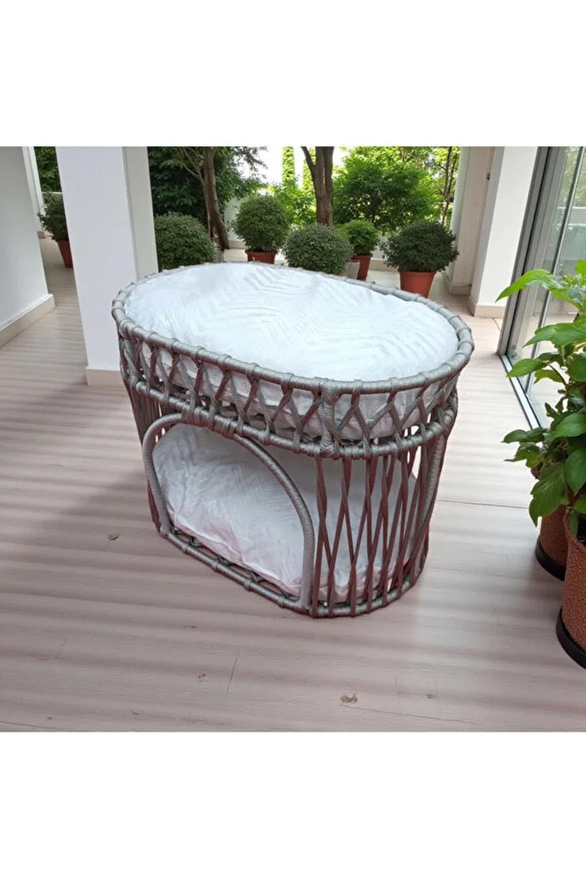 Tasaryum Çift Katlı Kedi Yatağı Kedi Ranzası, İskandinav Kedi Evi Gri