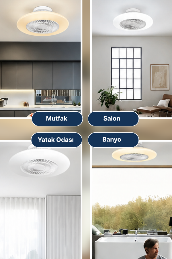 Dlc Nord 60cm Kumandalı Led Tavan Vantilatörü Beyaz