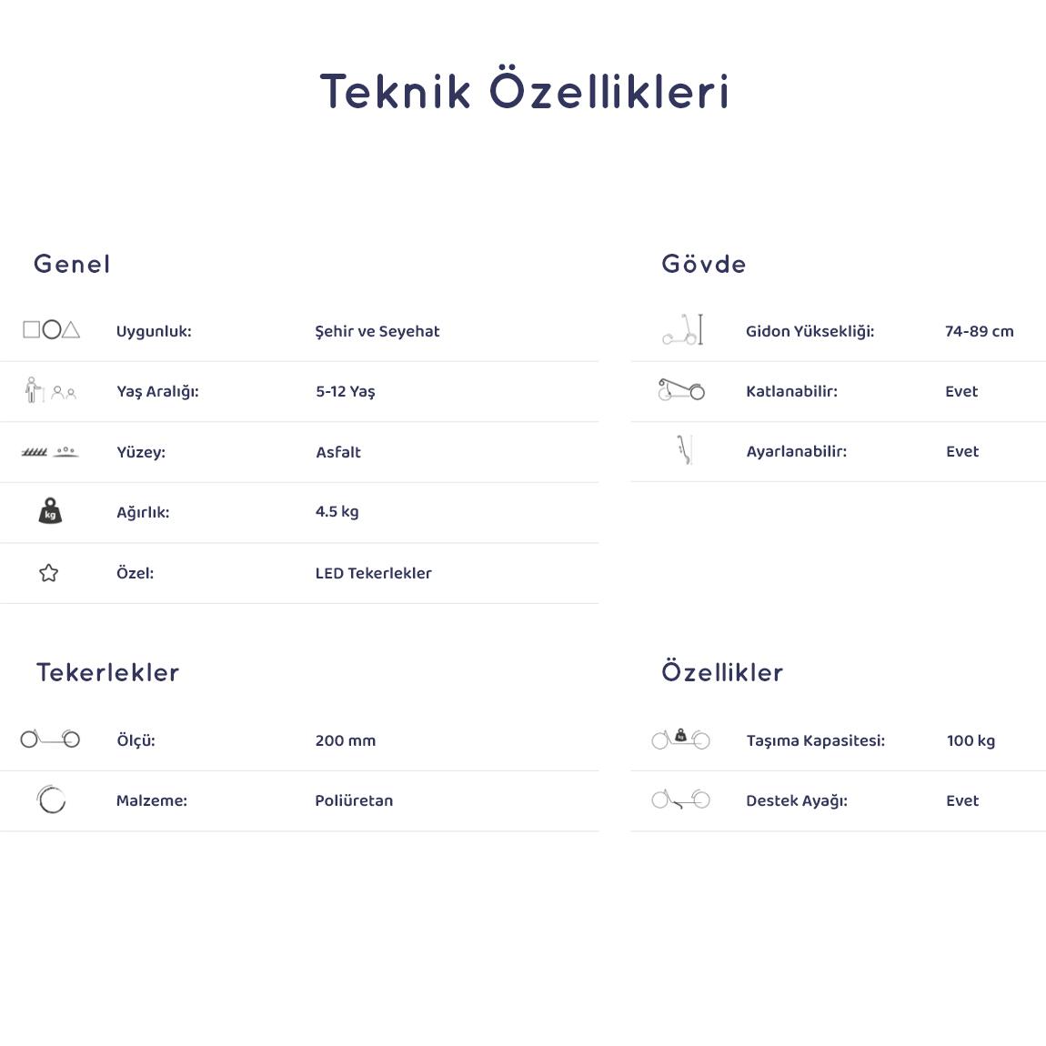 Micro Cruiser LED Blue 2 Tekerlekli Scooter Mavi