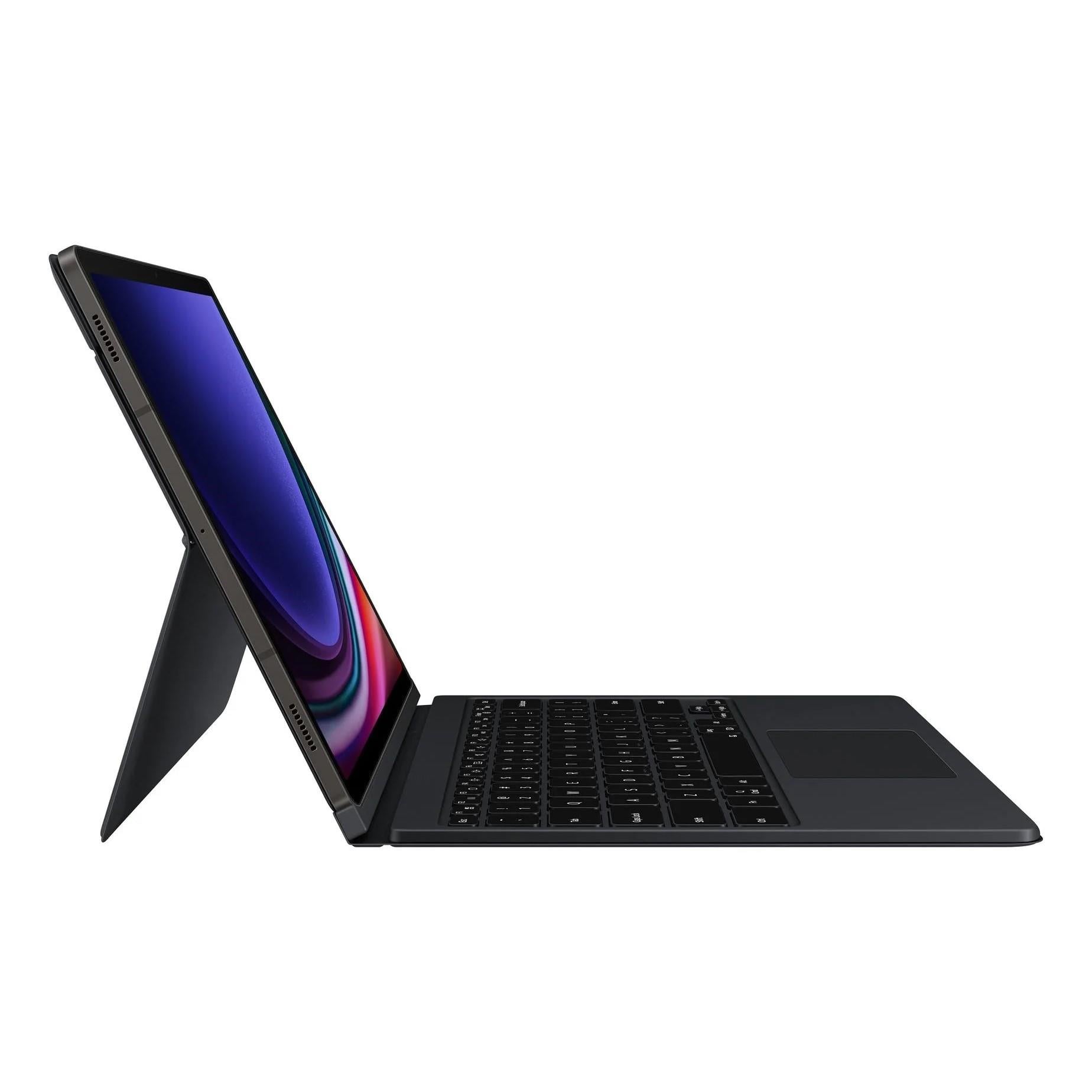 Galaxy Tab S9+ / S9 FE+ Mousepadli Klavyeli Kapaklı Kılıf - Siyah