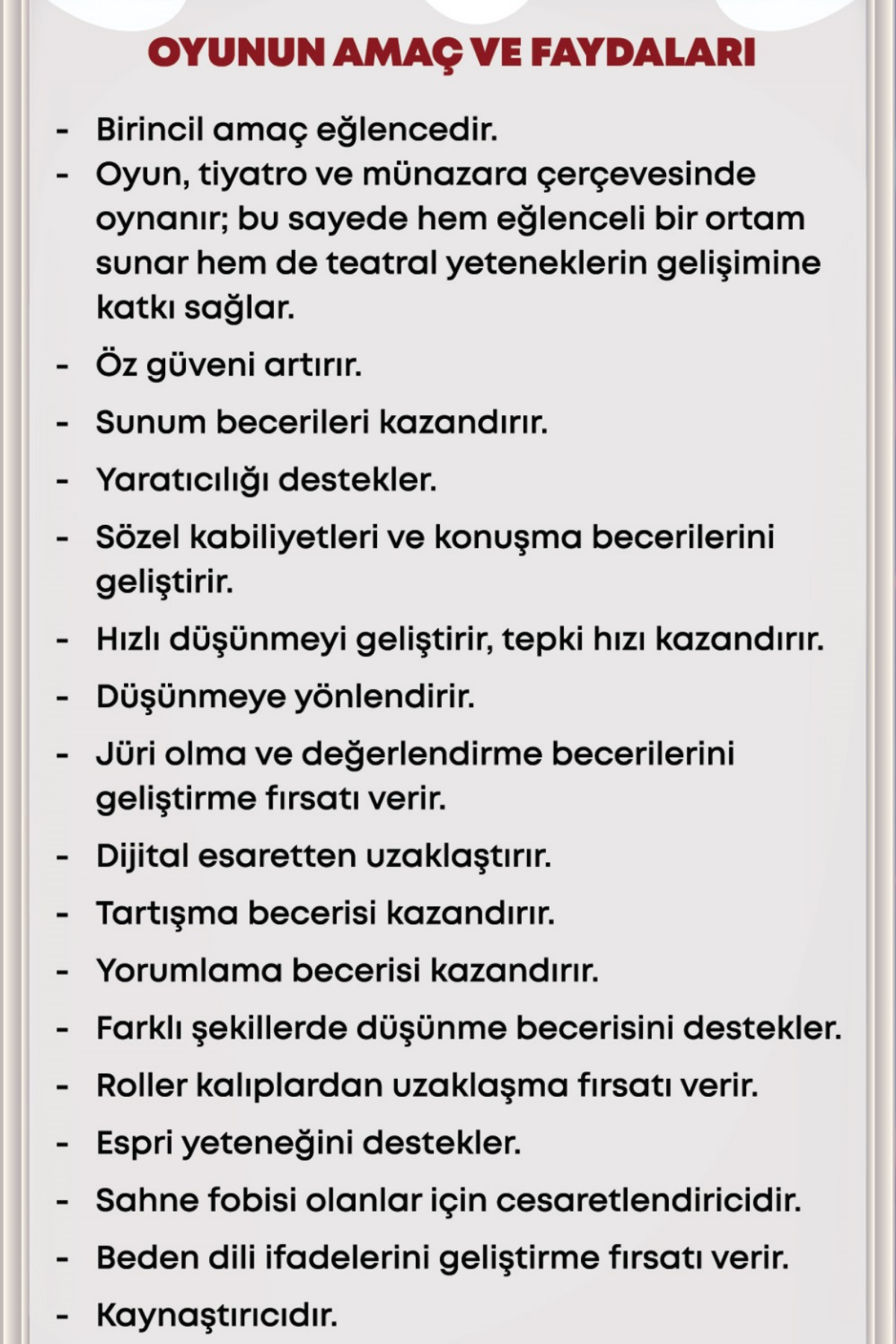 Nar Oyunları Sahne - Teatral Performans Oyunu
