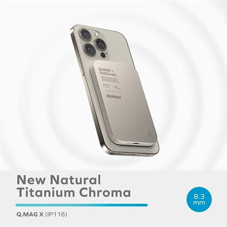 Momax  Titanium Wireless Kablosuz Powerbank 5000mAh MagSafe Uyumlu