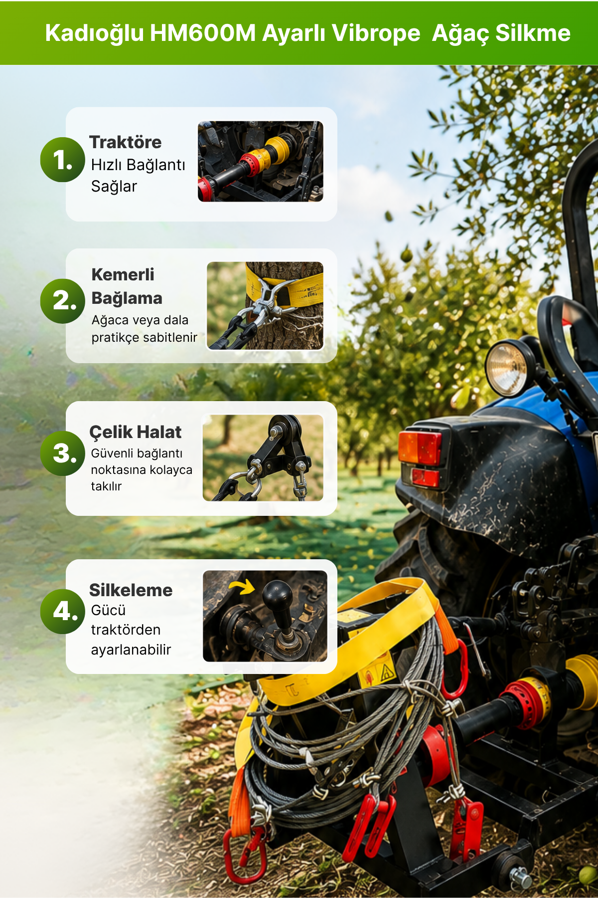 Kadıoğlu HM600 Vibrope Ceviz Vişne Silkeleme Makinesi