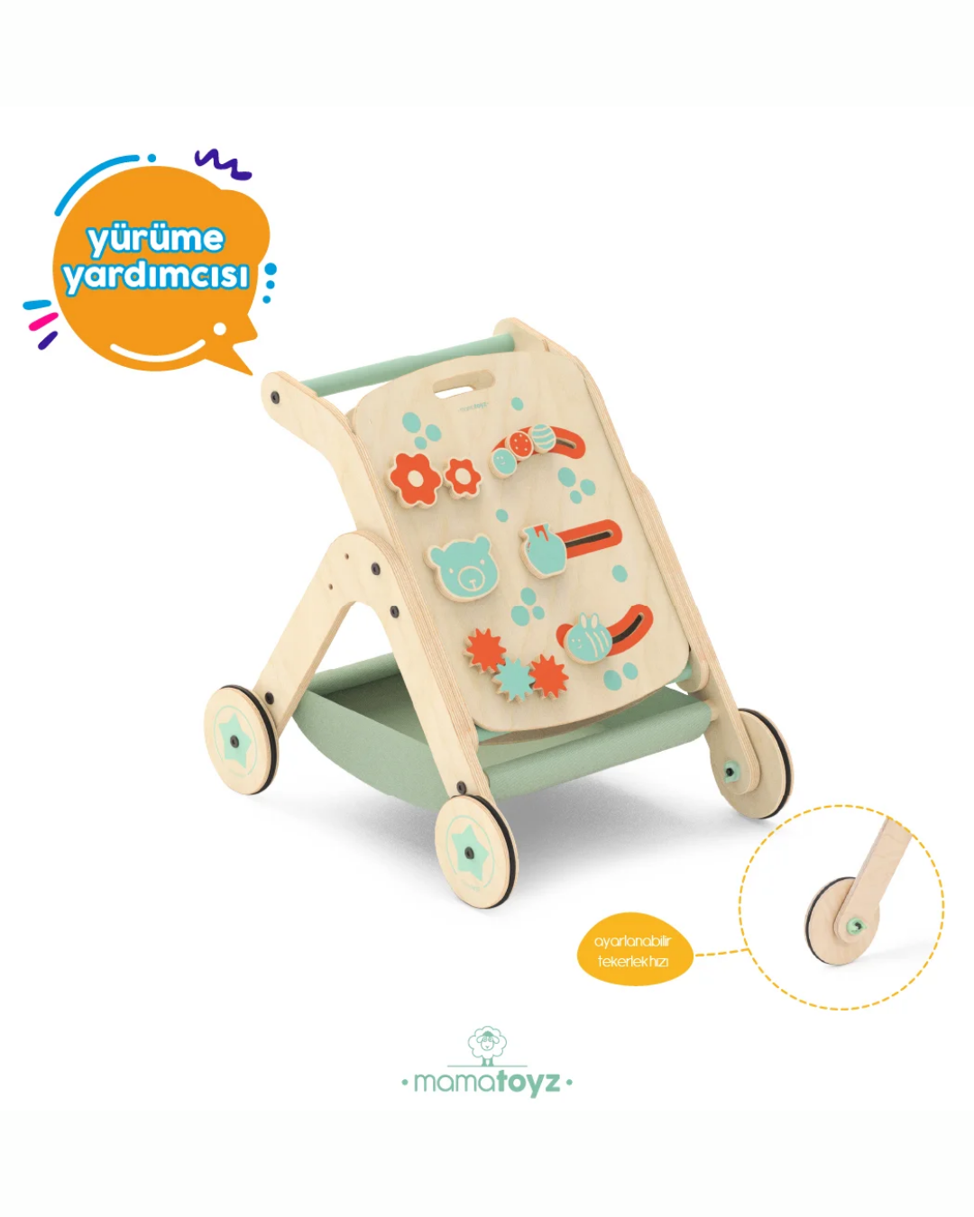 Mamatoyz Trio Yürüteç Aktivite Masası Ahşap Chef, Mangal Versiyon