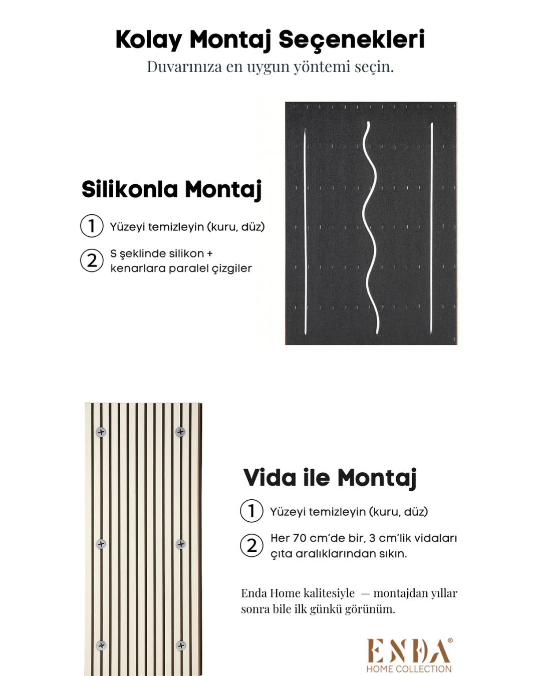Enda Home MDF Akustik Duvar Paneli 60 x 278cm Deniz Yıldızı