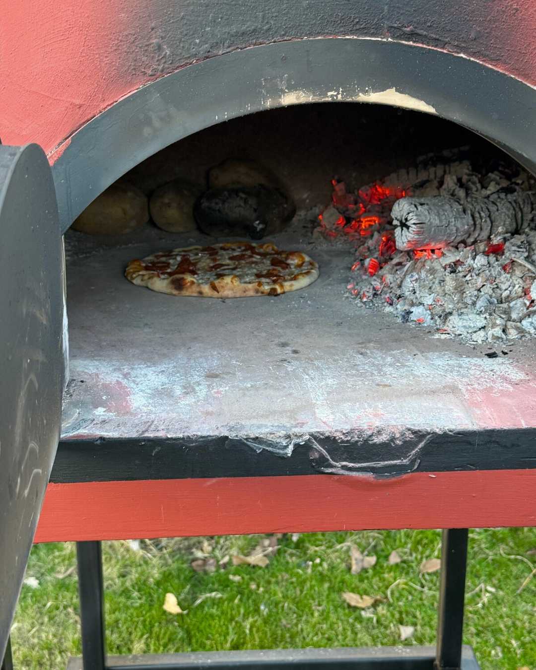 By Chef Roma Large 90cm Kapaklı Termometreli Taş Fırın