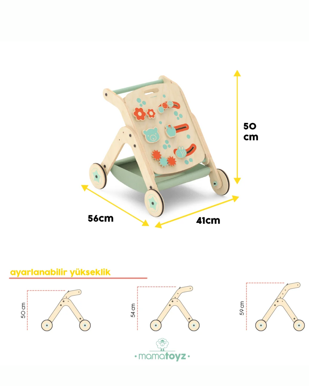 Mamatoyz Trio Yürüteç Aktivite Masası Ahşap Chef, Mangal Versiyon