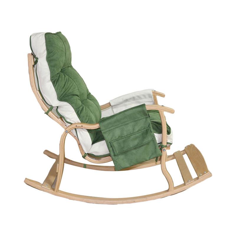 Reyo Home Sallanan Sandalye Minderi Kapitone Çift Cepli Yeşil Krem