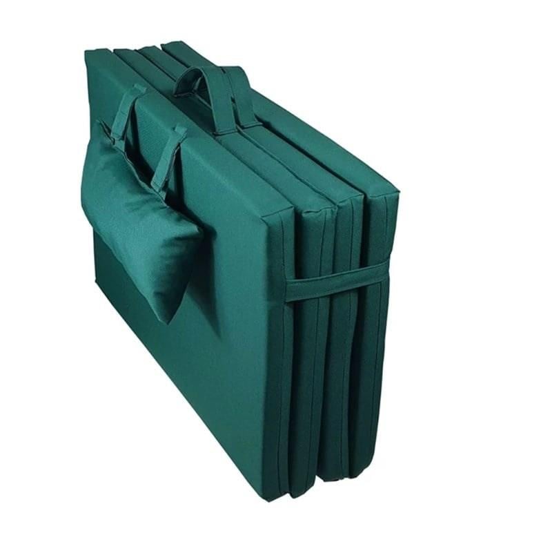 Bysay Taşınabilir Katlanır Plaj Havuz Şezlong Minderi Kamp Yatağı Minderi Haki