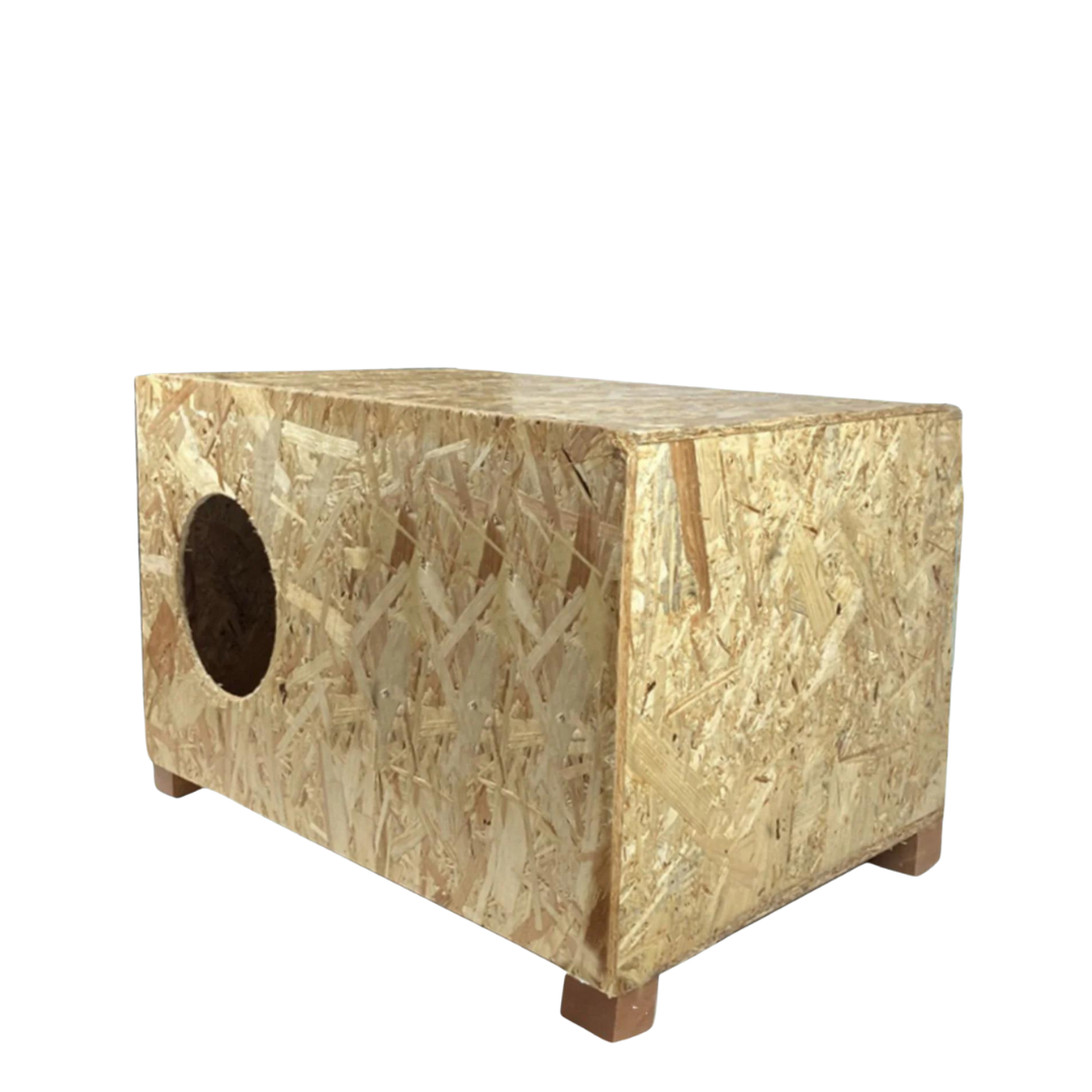Melada Kedi Evi Dış Ortam Uygun Ahşap Kedi Evi OSB 60x40x30 cm