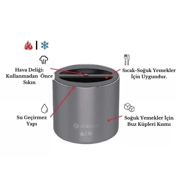 Les Artistes Paris Isı Yalıtımlı Çelik Yemek Termosu 700ML Strawberry