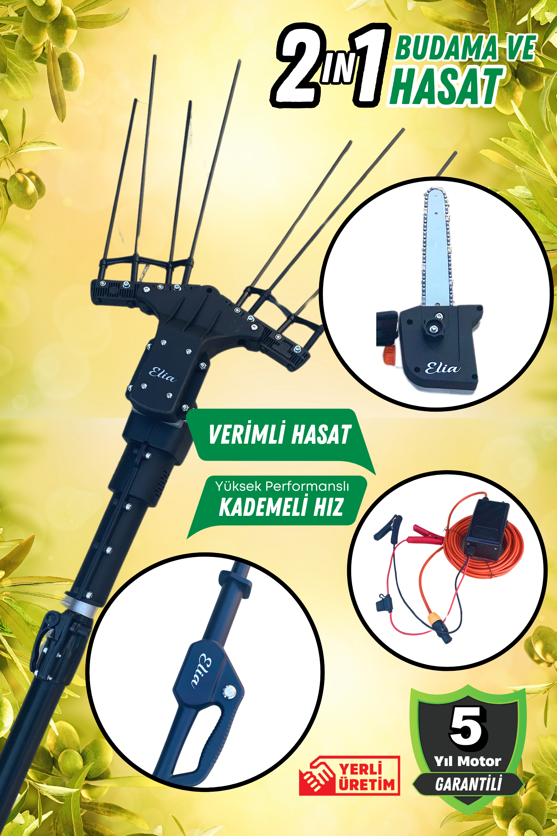 Elia Duo 2 in 1 Zeytin Hasat ve Budama Makinası 1000W