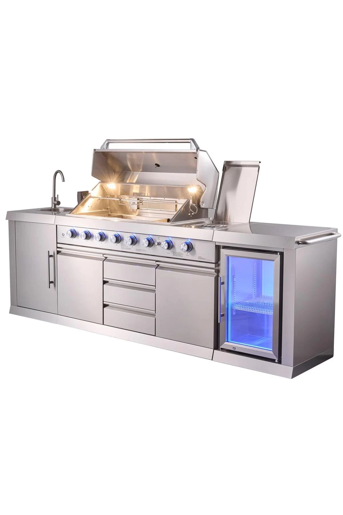 Berfmann 6+2 Barbekü ve Buzdolaplı Outdoor Mutfak